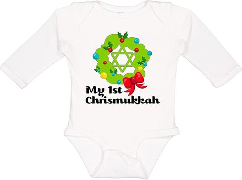 inktastic My First Chrismukkah Long Sleeve Creeper in Saudi Arabia