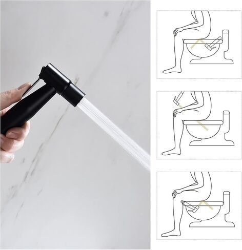 Bidet Sprayer for Toilet, Handheld Cloth Diaper Sprayer - Matte Black in Saudi Arabia