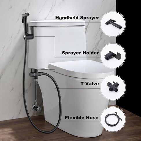Bidet Sprayer for Toilet, Handheld Cloth Diaper Sprayer - Matte Black in Saudi Arabia