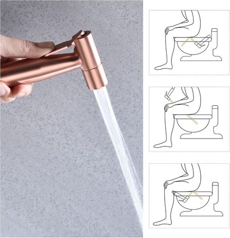 Bidet Sprayer for Toilet & Cloth Diaper Changing - Handheld, Adjustable Pressure Rose Gold in Saudi Arabia