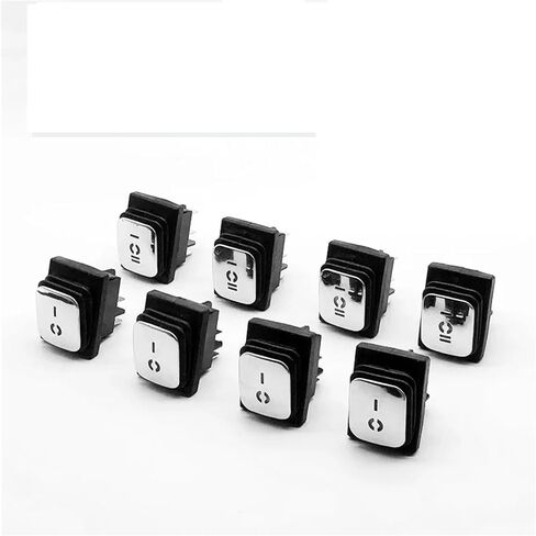 مفتاح الروك KCD4 الفولاذ المقاوم للصدأ مقاوم للماء ON-OFF4/6Pin مفتاح المعدات الكهربائية مع مصدر طاقة LED 16A 250V/20A 125VAC (1 قطعة أزرق ON-OFF6) in Saudi Arabia