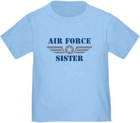 تي شيرت CafePress Air Force Sister للأطفال الصغار، تي شيرت لطيف برسومات للأطفال الصغار، 100% قطن in Kuwait