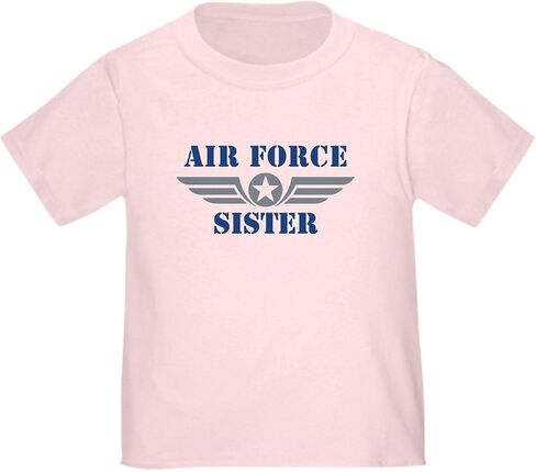 تي شيرت CafePress Air Force Sister للأطفال الصغار، تي شيرت لطيف برسومات للأطفال الصغار، 100% قطن in Kuwait