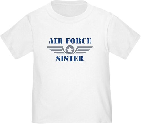 تي شيرت CafePress Air Force Sister للأطفال الصغار، تي شيرت لطيف برسومات للأطفال الصغار، 100% قطن in Kuwait