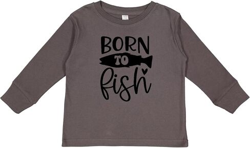 inktastic Born to Fish Toddler Long Sleeve T-Shirt in Saudi Arabia