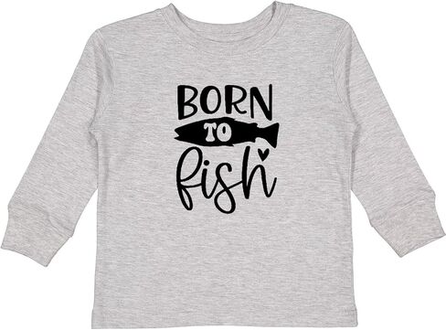 inktastic Born to Fish Toddler Long Sleeve T-Shirt in Saudi Arabia