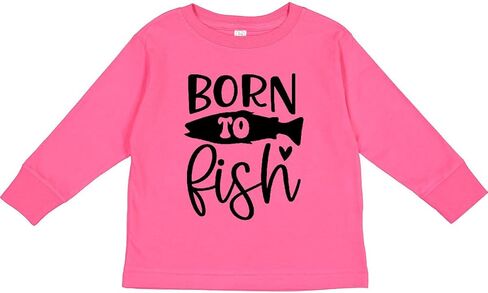 inktastic Born to Fish Toddler Long Sleeve T-Shirt in Saudi Arabia