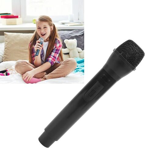 Kids Microphone, Plastic Microphone Toy, Realistic Prop Mic for Karaoke Dance Shows Practice Mic Prop for Karaoke Silver (Black) in Saudi Arabia