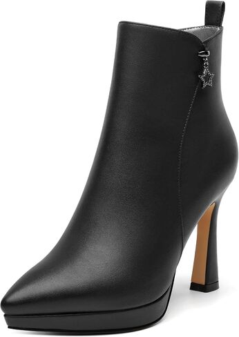 Women's ankle boots, high heels, thick soled shoes, pointed and sexy winter boots 4 In Stiletto High Heel in Saudi Arabia