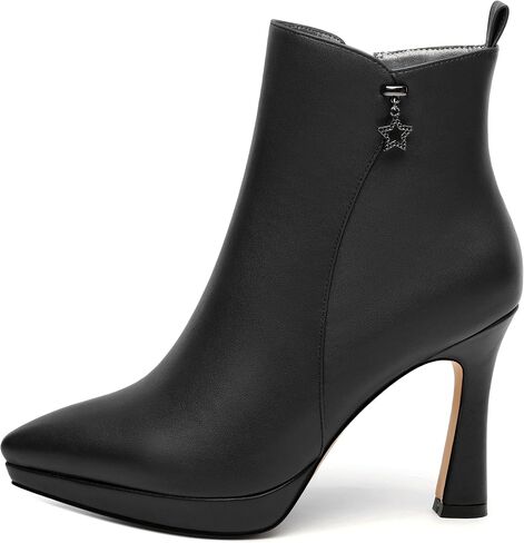 Women's ankle boots, high heels, thick soled shoes, pointed and sexy winter boots 4 In Stiletto High Heel in Saudi Arabia