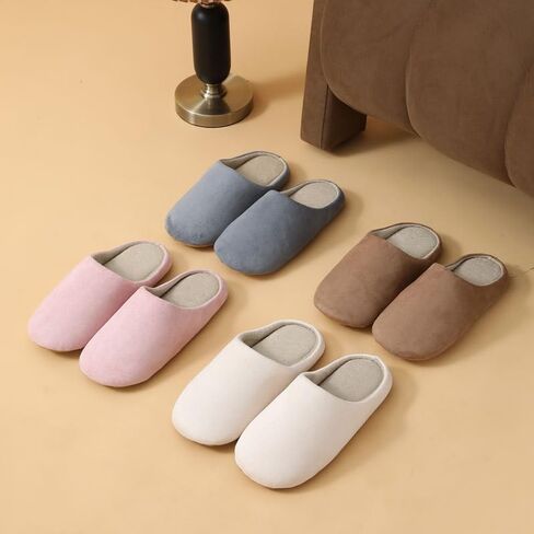 Womens Cotton House Slippers Mens Indoor Non Slip Rubber Soles Shoes in Saudi Arabia
