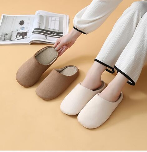 Womens Cotton House Slippers Mens Indoor Non Slip Rubber Soles Shoes in Saudi Arabia