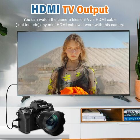 Digital Camera, 4k Cameras for Photography & Video, 64MP WiFi Touch Screen Vlogging Camera for YouTube with 32GB Card, Lens Hood, Front and Rear Cameras -(JJQQ-W05-4K-Black2) in Saudi Arabia