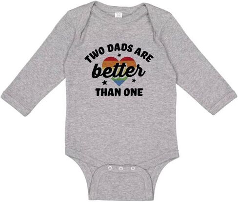 Two Dads are Better Than One Heart Long Sleeve Baby Infant Bodysuit in Saudi Arabia