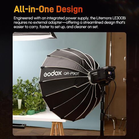 Godox Litemons LE300Bi LED Video Light,320W Bi-Color 2800K~6500K Portable Lighting Bowens Mount Continuous Lights,NFC Connection,Bluetooth App Control(Black) in Saudi Arabia
