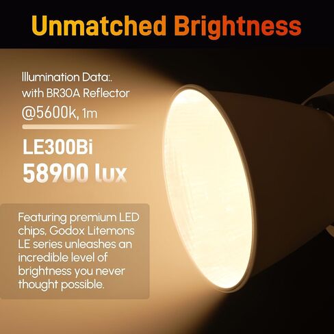 Godox Litemons LE300Bi LED Video Light,320W Bi-Color 2800K~6500K Portable Lighting Bowens Mount Continuous Lights,NFC Connection,Bluetooth App Control(Black) in Saudi Arabia