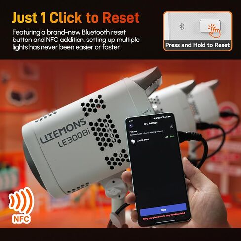 Godox Litemons LE300Bi LED Video Light,320W Bi-Color 2800K~6500K Portable Lighting Bowens Mount Continuous Lights,NFC Connection,Bluetooth App Control(Black) in Saudi Arabia