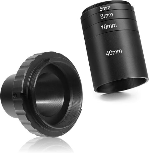 Astromania Astronomical T2-Extension Tube Kit for Cameras and eyepieces - Length 5mm 8mm 10mm 40mm - Bundle with - T-Ring&T-Adapter for 42mm Pentax-k in Saudi Arabia