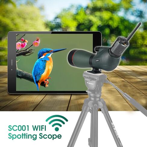 SVBONY SV406P نطاقات اكتشاف بزاوية 20-60x80، نطاق رصد ثنائي التركيز ED لمشاهدة الطيور، نطاقات اكتشاف مقاومة للماء IPX7 لمشاهدة الحياة البرية، متوافق مع كاميرا WiFi SC001 in Kuwait