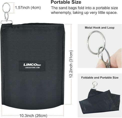 LINCO Lincostore مجموعة حامل خلفية 10 × 6.5 قدم نظام دعم خلفية استوديو التصوير الفوتوغرافي قابل للتعديل مع حقيبة حمل للشاشة الخضراء موسلين مع 4 قطع حقيبة وزن in Kuwait