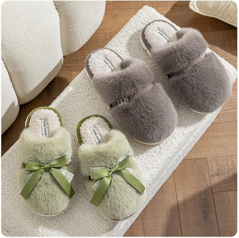 شبشب Nevka Fuzzy بتصميم عقدة قطيفة ونعل سميك وقبضة مانعة للانزلاق لخطوات مريحة وآمنة في الشتاء وإعادة تعريفها in Kuwait