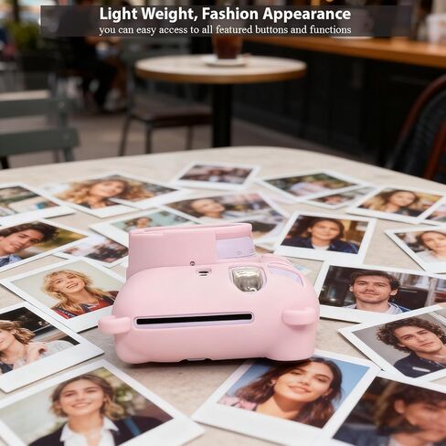 حافظة لملحقات كاميرا Fujifilm Instax Mini 12، حافظة واقية من السيليكون الناعم لكاميرا Instax Mini 12، حافظة نحيفة مع غطاء عدسة قابل للإزالة، خفيفة الوزن، مضادة للخدش (وردي فاتح) in Kuwait