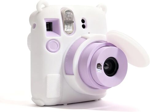 حافظة لملحقات كاميرا Fujifilm Instax Mini 12، حافظة واقية من السيليكون الناعم لكاميرا Instax Mini 12، حافظة نحيفة مع غطاء عدسة قابل للإزالة، خفيفة الوزن، مضادة للخدش (وردي فاتح) in Kuwait