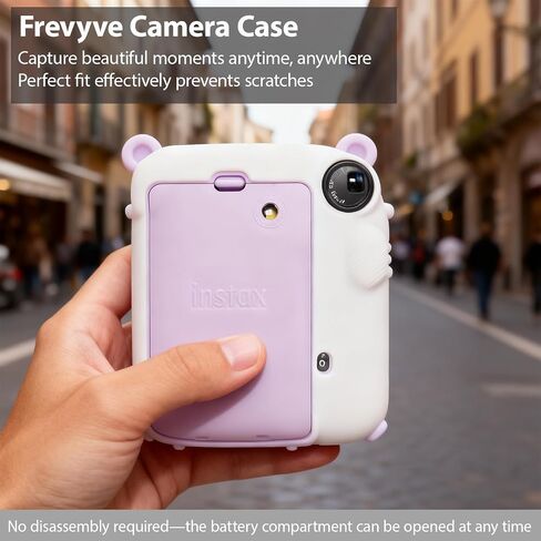 حافظة لملحقات كاميرا Fujifilm Instax Mini 12، حافظة واقية من السيليكون الناعم لكاميرا Instax Mini 12، حافظة نحيفة مع غطاء عدسة قابل للإزالة، خفيفة الوزن، مضادة للخدش (وردي فاتح) in Kuwait