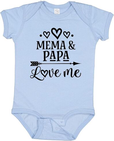 inktastic Mema and Papa Love Me Baby Bodysuit in Saudi Arabia