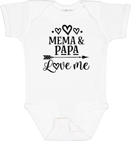 inktastic Mema and Papa Love Me Baby Bodysuit in Saudi Arabia