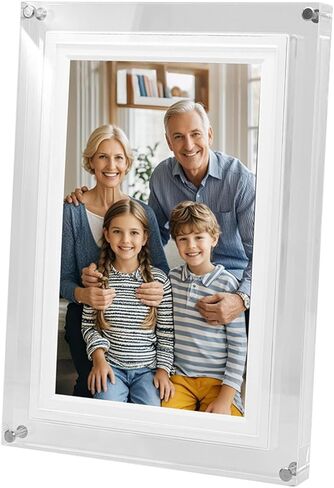 Yunseity 10.1 Inch Digital Photo Frame with LED Lights, Video Music Player 8GB Memory for Home Decor, Acrylic Picture Frame Supports USB Connection, Sensor, 3000mAh Battery in Kuwait