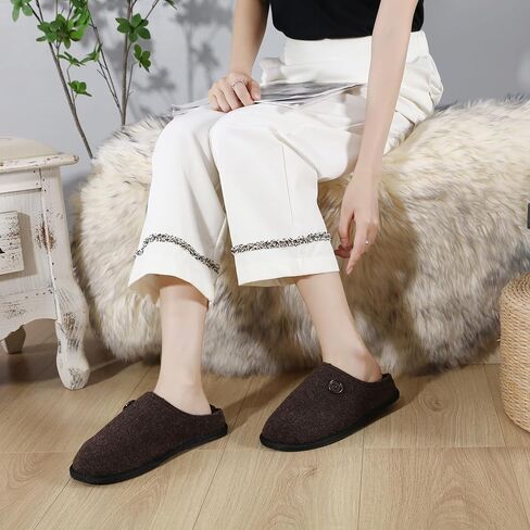 Mens Womens Cozy Memory Foam Scuff Slippers Slip On Warm House Shoes Indoor Home Bedroom Slippers With Rubber Sole in Kuwait