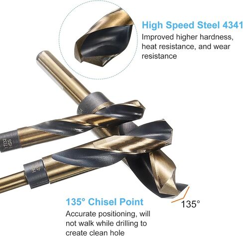 HARFINGTON Twist Drill Bit 11.5mm Dia فولاذ عالي السرعة 4341 متري لقم الثقب 5.5 "الطول الإجمالي مع طلاء أكسيد الأسود والذهبي لحفر المعادن الصلبة، الفولاذ المقاوم للصدأ، سبائك الصلب in Saudi Arabia