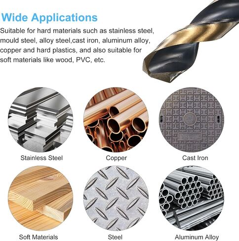 HARFINGTON Twist Drill Bit 11.5mm Dia فولاذ عالي السرعة 4341 متري لقم الثقب 5.5 "الطول الإجمالي مع طلاء أكسيد الأسود والذهبي لحفر المعادن الصلبة، الفولاذ المقاوم للصدأ، سبائك الصلب in Saudi Arabia