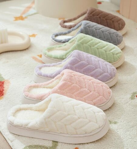 Slippers for Women Men Winter House Plush Bedroom Shoes in Saudi Arabia