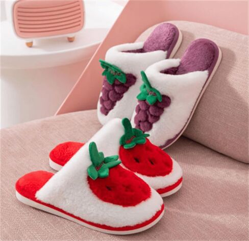 Nevka Fuzzy Fruit Slipper for a Kawaii Winter Fluffy Comfort with Adorable Design Thick Plush Warm Cute Aesthetic Delight in Saudi Arabia