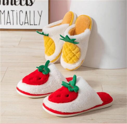 شبشب Nevka Fuzzy Fruit لراحة شتوية كاواي مع تصميم رائع من القطيفة السميكة الدافئة والجذابة in Kuwait
