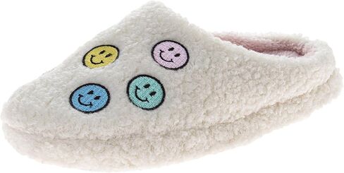 Josmo Women Fuzzy Slippers Cozy Slip-On House Shoes Cute Heart Smiley Face Plush Soft Warm Comfy Slides Size 5-10 US Womens in Saudi Arabia
