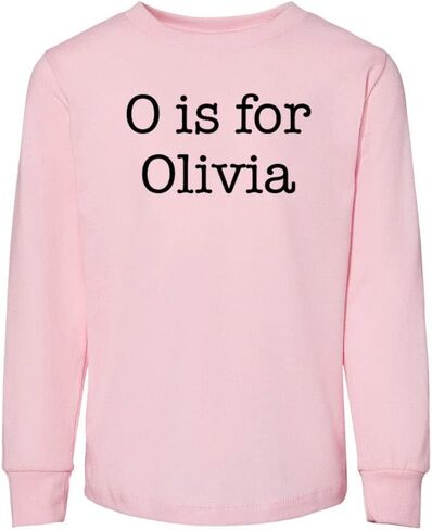 O is for Olivia Toddler Kids Long Sleeve T-Shirt in Saudi Arabia