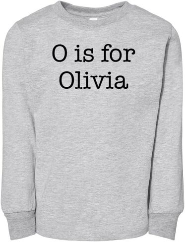 O is for Olivia Toddler Kids Long Sleeve T-Shirt in Saudi Arabia