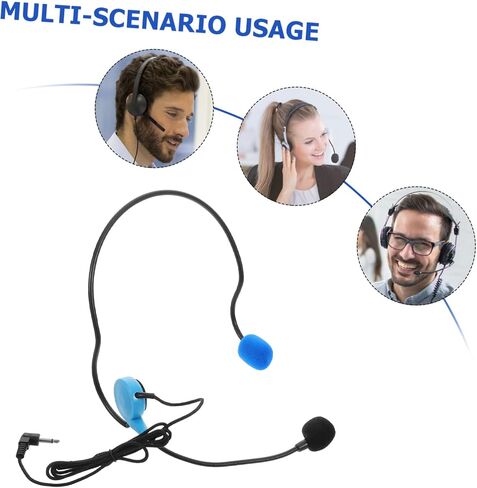 SUPVOX Headset Microphone for Interviews Adjustable and Comfortable High Fidelity Recording Mic for Vlogging Public Speaking and Fitness Activitiesblue in Saudi Arabia