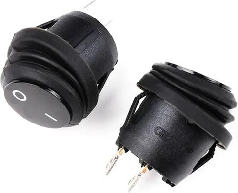 1 قطعة مقاوم للماء الروك التبديل SPST الأسود مقاوم للماء 6A 250VAC 2Pin ON/Off مختومة مقاوم للماء السيارات السيارات قارب البحرية التبديل in Saudi Arabia