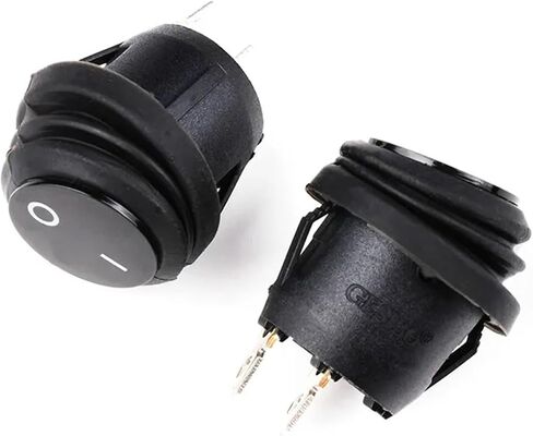 1 قطعة مقاوم للماء الروك التبديل SPST الأسود مقاوم للماء 6A 250VAC 2Pin ON/Off مختومة مقاوم للماء السيارات السيارات قارب البحرية التبديل in Saudi Arabia