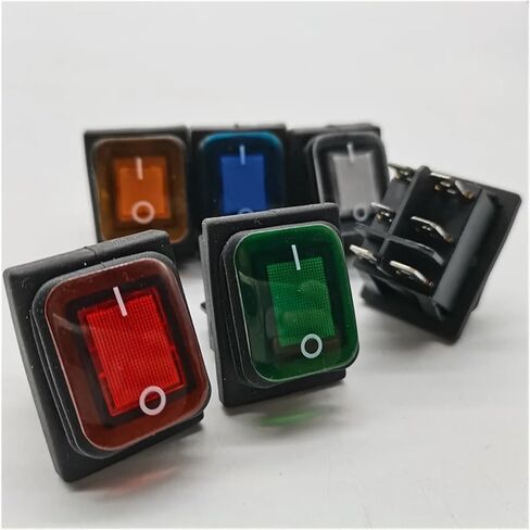 Waterproof Boat Shaped Switch RL2-2X2N6 pin 2 Gear with Light six pin Rocker Switch Silver self-Locking(3) in Saudi Arabia