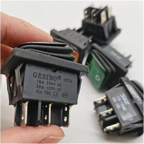 Waterproof Boat Shaped Switch RL2-2X2N6 pin 2 Gear with Light six pin Rocker Switch Silver self-Locking(3) in Saudi Arabia