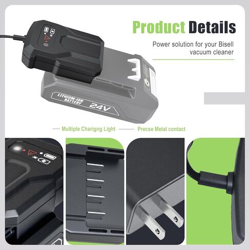شاحن سريع GOXX بقدرة 51.6 واط متوافق مع بطارية Bissell CleanView XR وXR Pet Stick Vacuum 24V 4054، ومحول طاقة متوافق مع Bissell Powerclean XR Vacuum Model 3789 3797 3789U 3789X 3797VW in Kuwait
