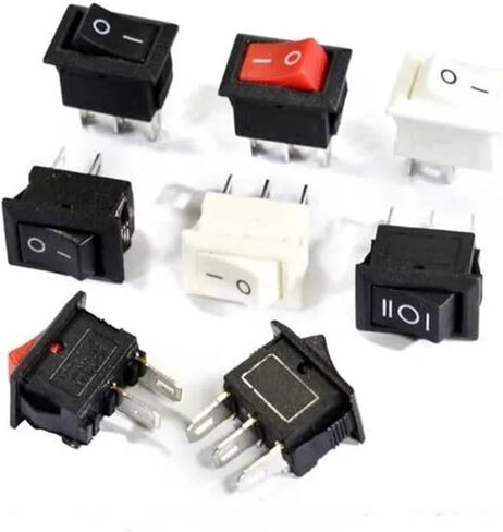 15 قطعة KCD11 3A/250V 10*15 مللي متر SPST 2/3Pin ON/Off Boat Rocker Switch لوحة قيادة السيارة شاحنة RV ATV Home (2pin أبيض) in Saudi Arabia