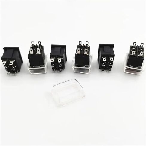 5 قطعة KCD1 21*15 6Pin قارب سيارة الروك التبديل 6A/10A 250 فولت/125VAC مفتاح بـزر دفع (6pin3d) in Saudi Arabia