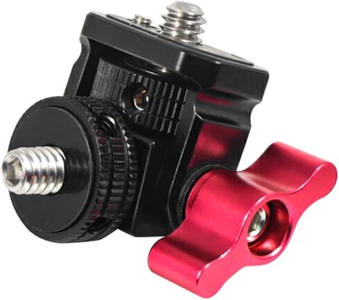 Small Adjustable Snail PTZ for Fill Light Cameras and Monitors with 1/4 Thread Aluminum Alloy Construction Black in Saudi Arabia
