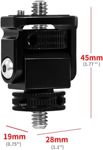 Small Adjustable Snail PTZ for Fill Light Cameras and Monitors with 1/4 Thread Aluminum Alloy Construction Black in Saudi Arabia